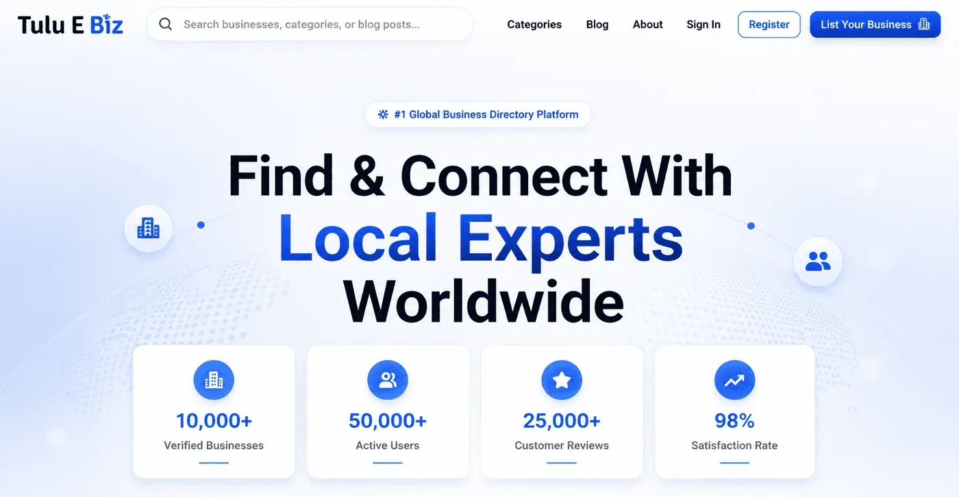tuluebiz.com website preview